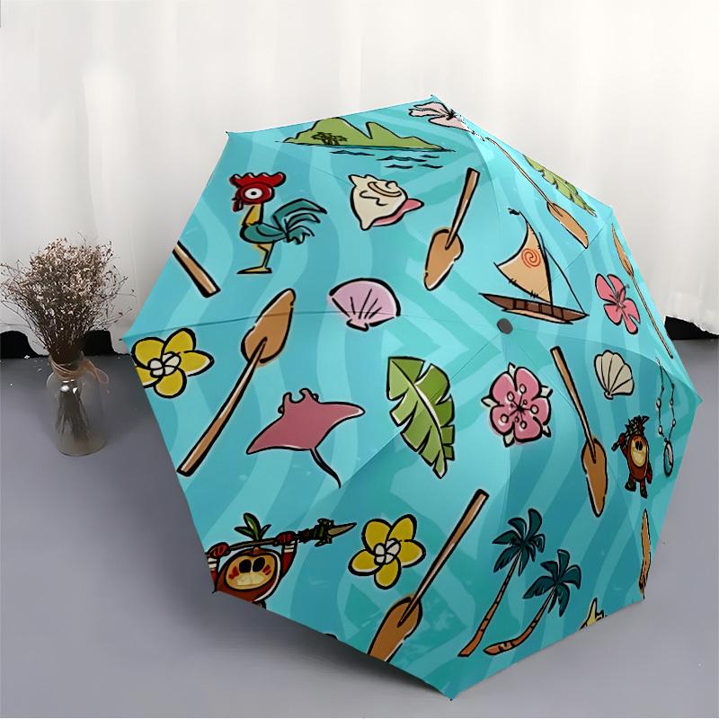 1pc Tropical Island Open/Close Folding Umbrella, All- Portable Umbrella for & Men, Stylish Accessory (Holiday Gift) 8-Rib yy251213116