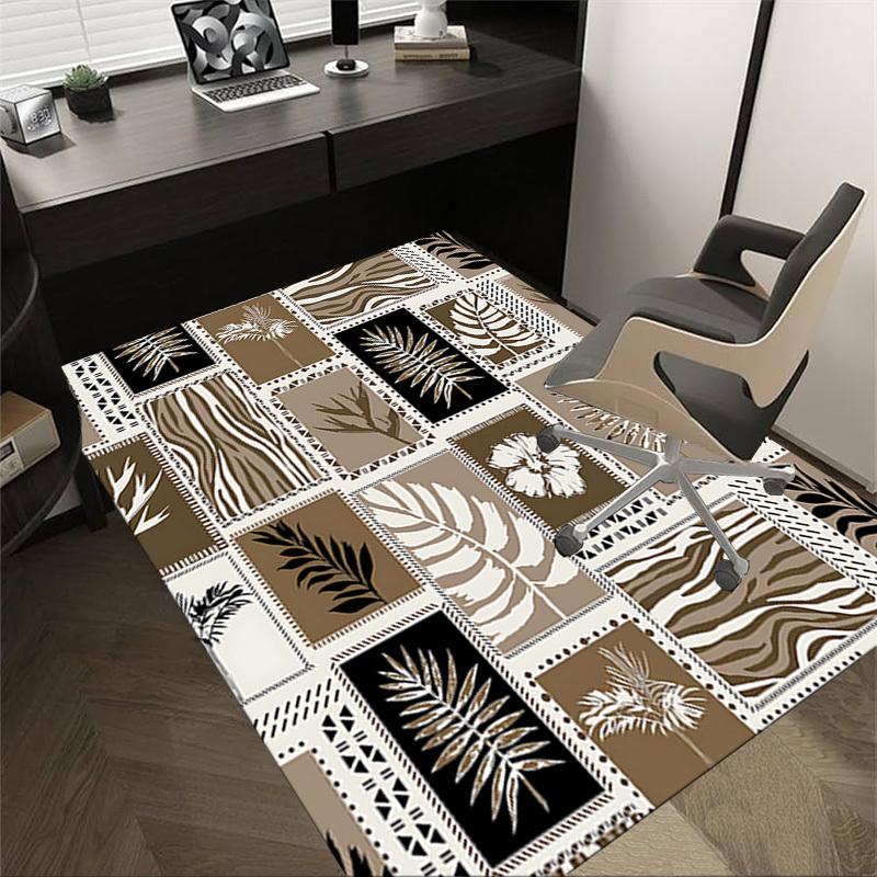 

1PC Tropical Leaves Animal Print Anti-slip carpet, suitable for Office, bedroomand playrooms. It can also be used as a sofa footrest cover-W46 60cm by 90cm
