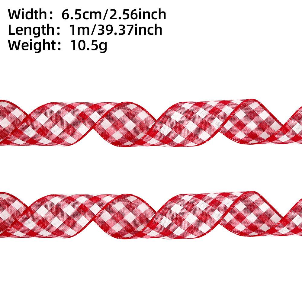 Colorful Checkered 65cm Polyester Ribbon For Holiday Gifts And Home Decor