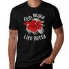 Fish Make Life Betta Tshirt Big Size Crew Neck Tshirt