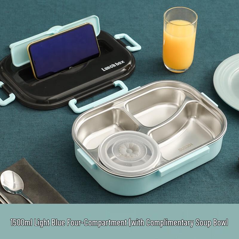 ZISIZ Portable 4-Compartment Lunch Box
