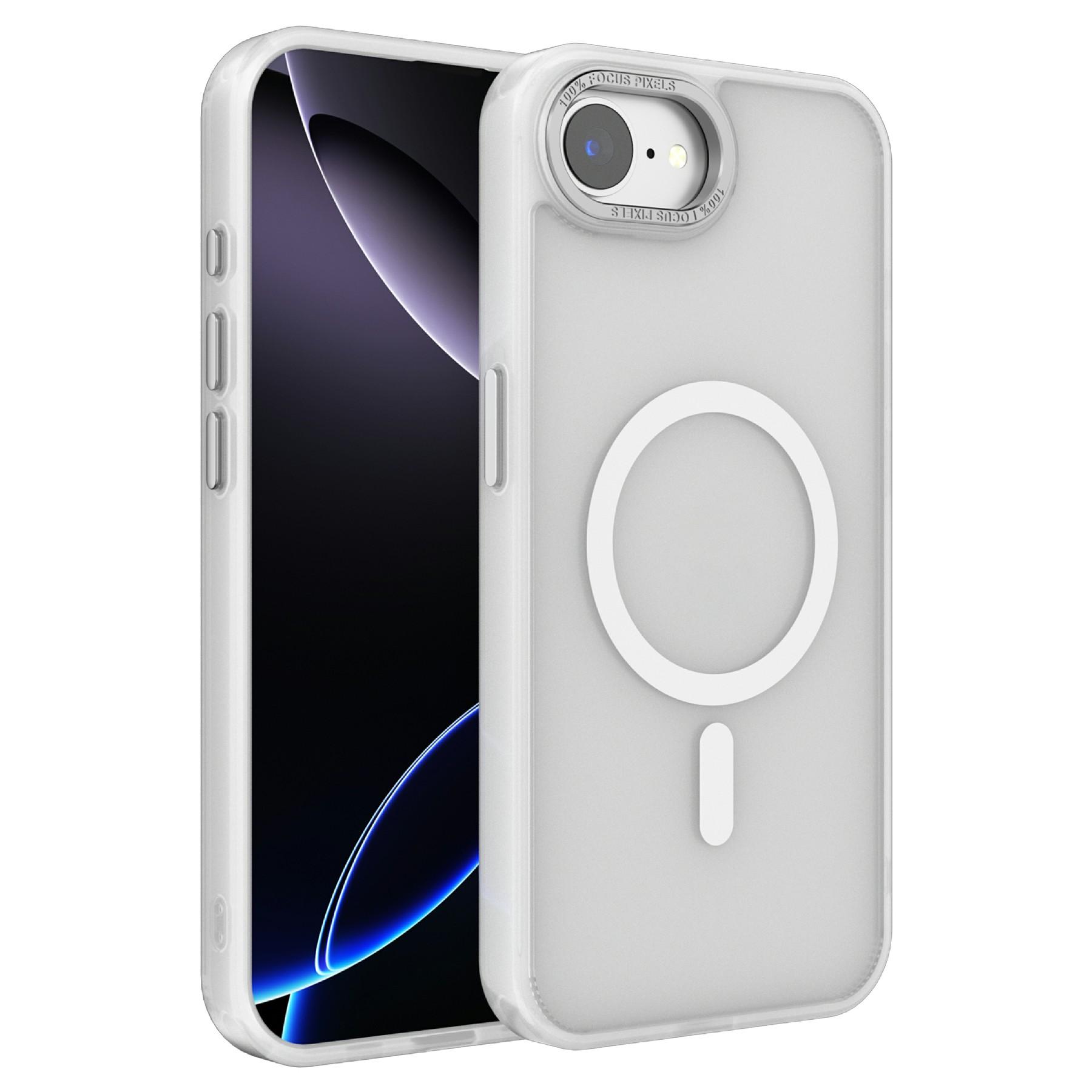 

For iPhone 16e Case Compatible with MagSafe TPU+PC Matte Phone Cover White