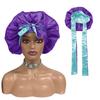 High Quality Personalized LOGO Hair Bonnets with Satin Head Wraps Custom Silk Sleep Tie Bonnet