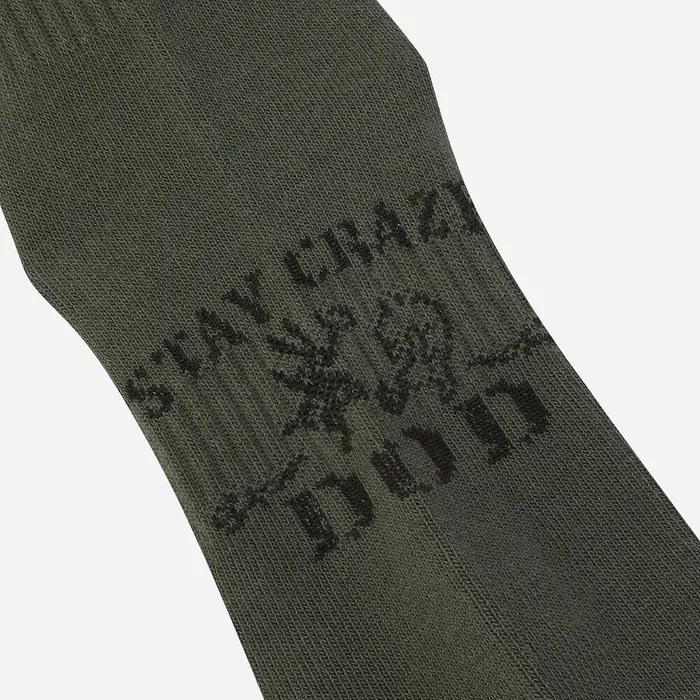 Vintage Graphic Crew Socks (KHAKI)