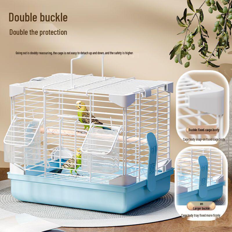 Small Metal Parrot Cage for Cockatiels, Peony Finches, and White-eyes with Tiger Skin Design