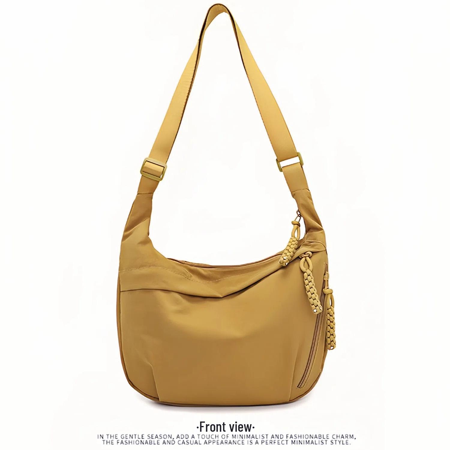 

Women s 2025 High-End Waterproof Nylon Crescent Crossbody Bag One Size жёлтый