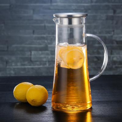 Transparent Simple Cool Water Kettle Large Capacity Household Bamboo Bag Stainless Steel Cover Glass Kettle Borosilicate Glass Cold Water Kettle