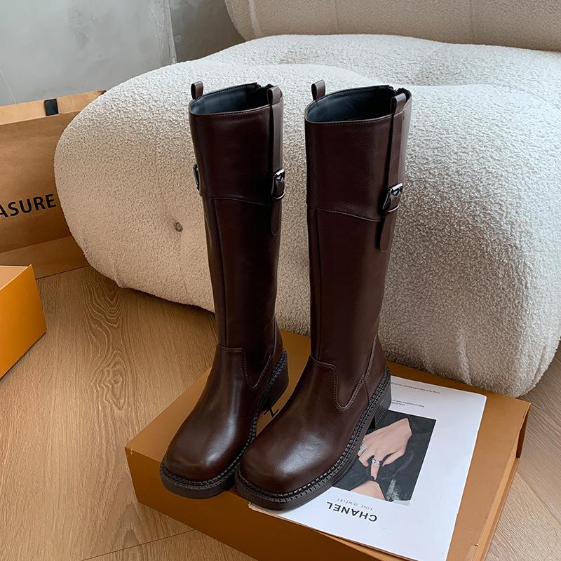 Fat Mm Widened Large Size Women's Shoes Thick Legs Big Tube Circumference High Boots Thick Soled Knight Boots Long Boots