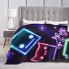 Geometry Dash Gaming Game Plush Blankets Warm Soft Flannel Throw Blanket Kids Couch Chair Quality Bedspread Gift Idea