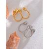 Yhpup Stainless Steel Creative Individualistic Fashionable Ring Waterproof Gold Silver Color Texture Jewelry for Women Gift