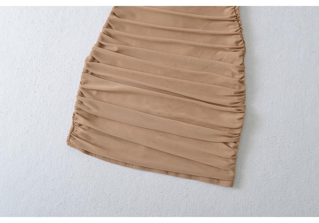AP25210-25 Summer European & American Low-Cut Mesh Halter Bodycon Dress