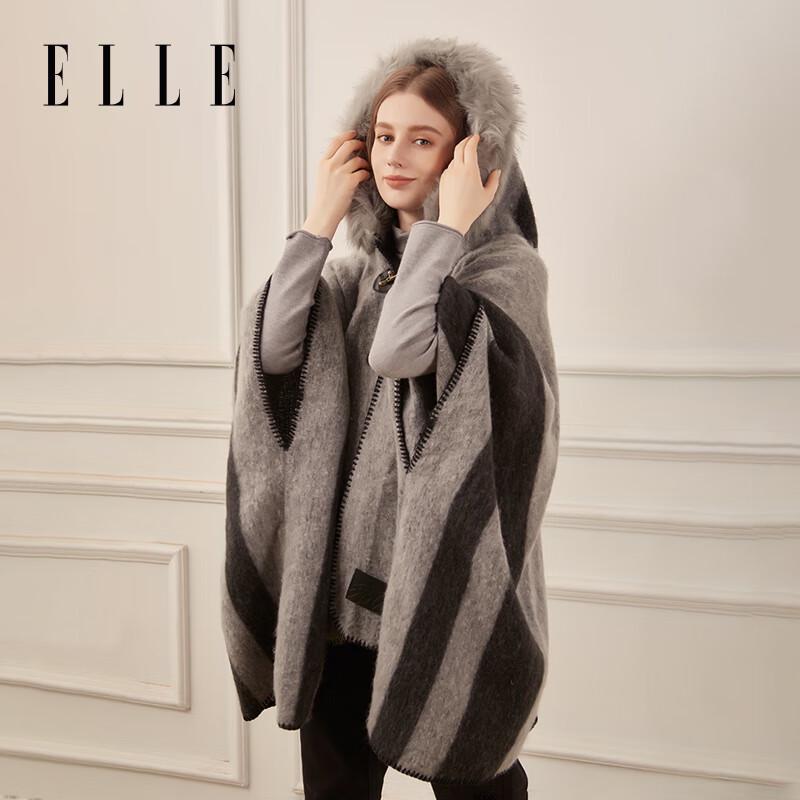 ELLE Women's Warm Plush Shawl Cape