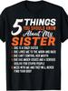 1 pièce, 5 pièces T-shirt Tu Devrais Connaître Ma Sœur, T-shirt Homme, Cadeau Drôle Idéal pour Anniversaire, Pâques, Mo
