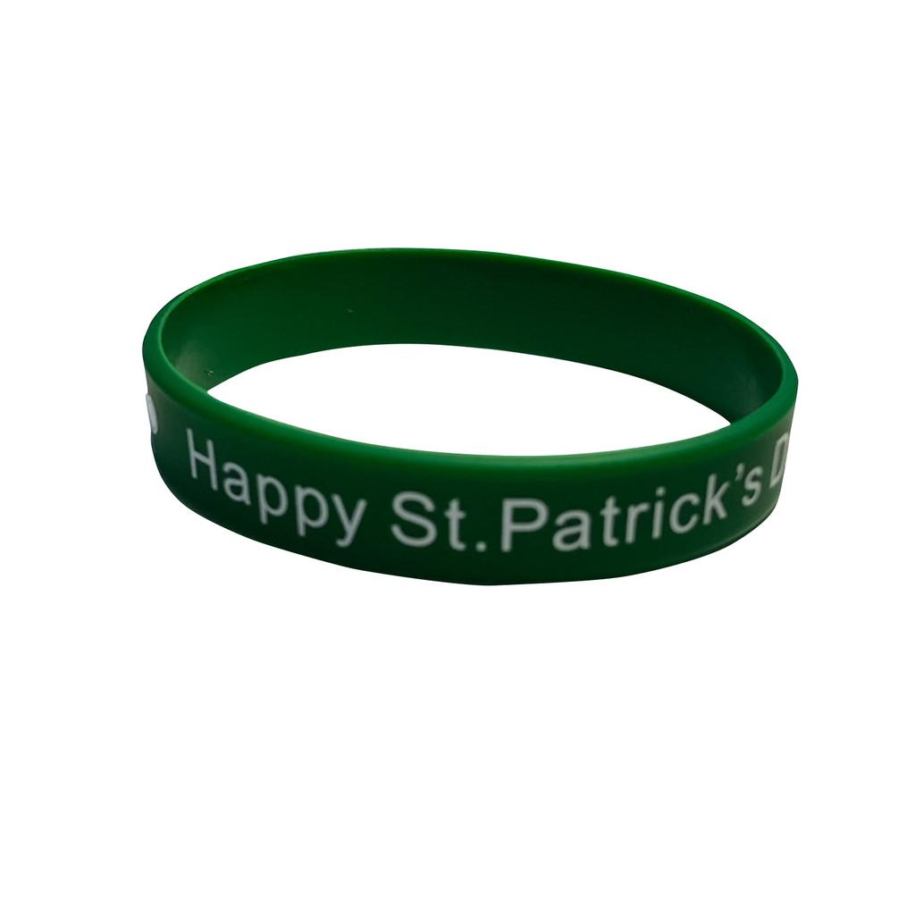 1PC Irish Day Party Ornaments St. Patrick's Day Silicone Bracelet Irish Bracelet Wristband