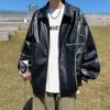 Spring and Autumn Leather Jacket Men's PU Leather Jacket Ruffian Handsome Casual Retro Locomotive Port Style Trend Handsome Trend Jacket