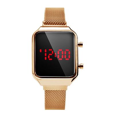 Neu Led Neue frauen Uhr Digital Beliebte Gold und Rose Touchscreen uhren Platz Zifferblatt