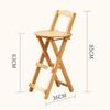 Solid Wood Simple Foldable High Stool Bar Chair Solid Wood Backrest Home Living Room Coffee Shop Portable Stool
