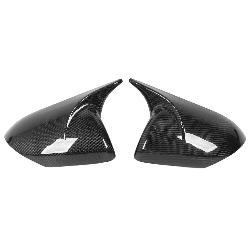 1 Pair Rearview Mirror Cap Carbon Fiber Horn Style Protective Side Wing Mirror Cover Cap