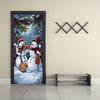 1pcs Christmas Decorative Door Stickers Cartoon Snowman Band Pattern Creative Festival Entrance Glass Stickers New Year Party Wi