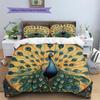 Peacock Displaying Its Tail  Pattern Bedding Quilt Set Quilt Cover Pillowcase Home Decoration  Gift (1 * Duvet Cover + 2 * Pillowcase, Without Core)