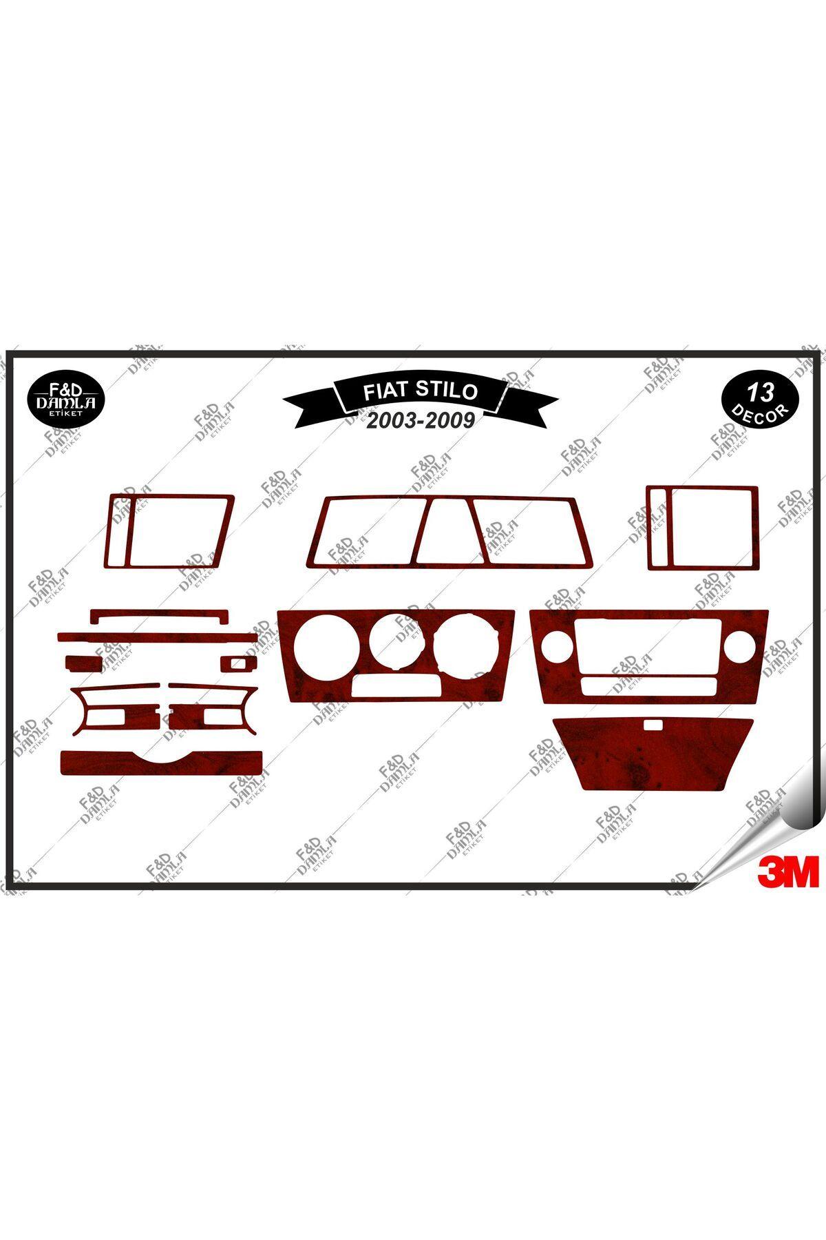 

Fiat Stilo 2003-2009 Torpido Konsol Trim Göğüs Maun Kaplama Set13 Parça Maun