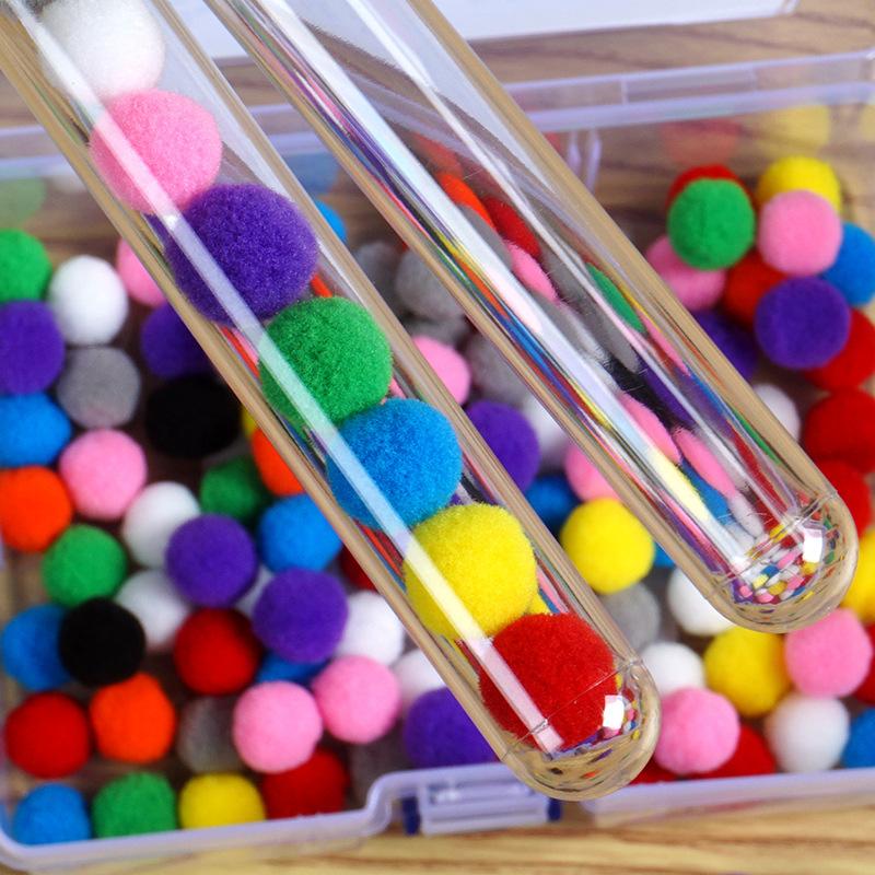 54-109 Stück Feinmotorik Sortierset Kinder Lernspielzeug Reagenzglas Pompons Pinzette Farbzuordnungskarte Montessori Kindergeschenke