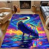 Psychedelic Neon Pelican Print Carpet for Bedroom Living Room Bedside Sofa Floor Mat Modern Home Decor Area Rug Large Size