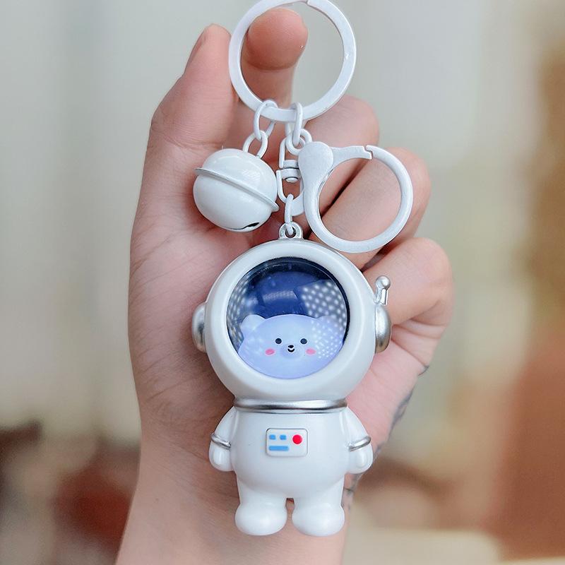 Cartoon Glow Backpack with Kitten Bear Keychain - Creative Student Schoolbag Pendant and Night Light Gift