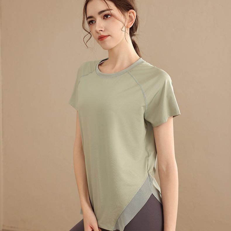 Plus Size Women's Short Sleeve Yoga Top - Loose, Breathable, Slimming Fitness Shirt for Summer