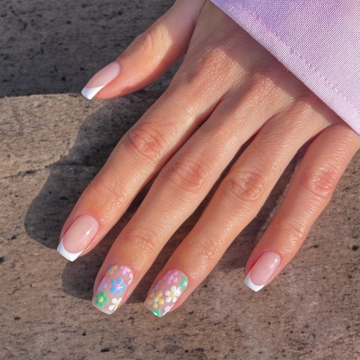 

Handmade Floral French Edge Press-On Nails - Europe & America Bestsellers