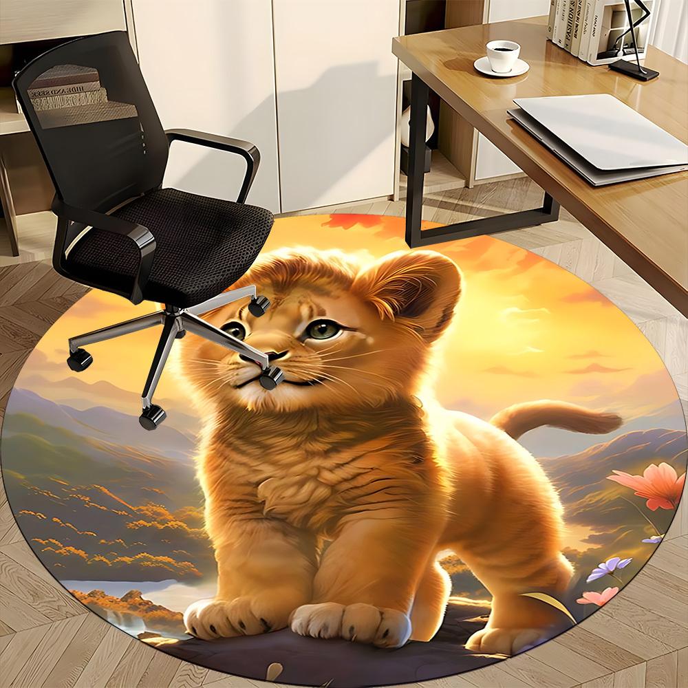 1pc Lion Cub Chair Carpet for Office Non-Slip, Lightweight, Machine Washable Rug for Office, Room - Holiday Decoryy251016018