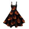 Dámské sexy šaty s potiskem Halloweenu, odhalující ramena, punkový vintage styl