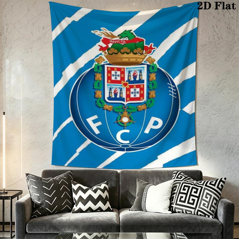 FC Porto Wall Tapestry Aesthetic Wall Hanging Printed Fabric Blanket Decorative Tapestries for Bedroom Living Room Home Decor