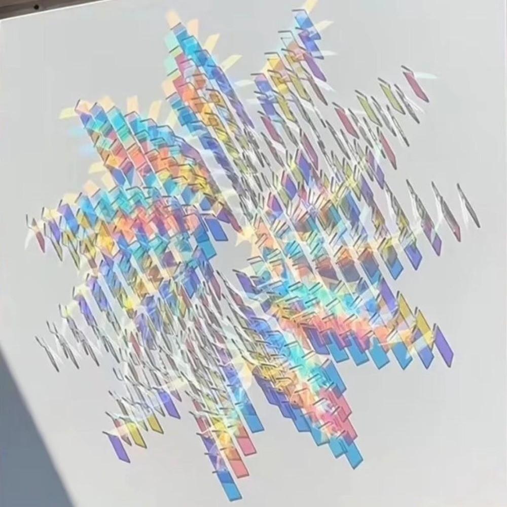 50 Stuks Regenboog Holografisch Acryl Vierkante Holo Plexiglas Tegels Iridescent Acryl Kunst Creatie
