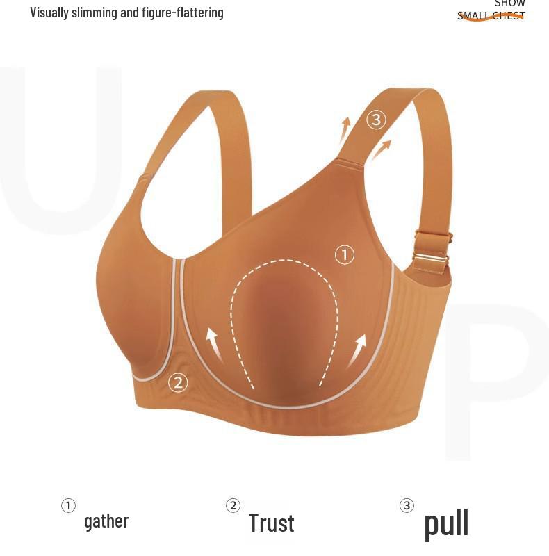 Seidennahtloser Übergrößen Bügelloser Minimizer Push-Up BH für Damen