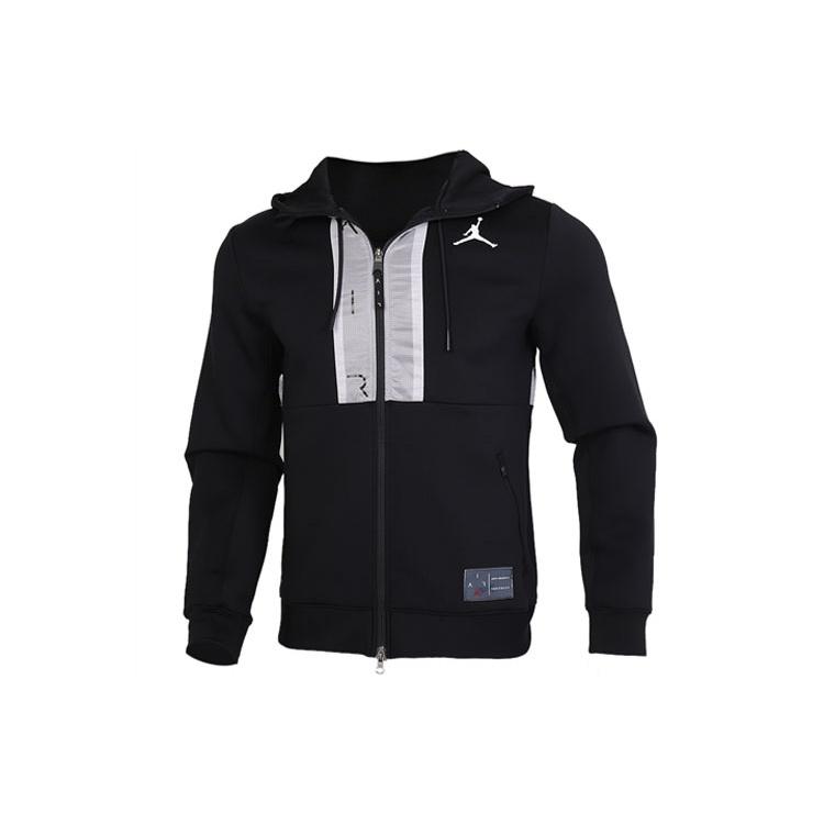 Air Jordan Casual Sports Hooded Jacket Black Light Grey Men s CK6448-010 L