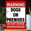 Iron Dogs On Premises Sign, Wall Mount Humorous Art Metal Tin Sign for Home, Bar, Garden, Cafe, Restaurant, Farmhouse
