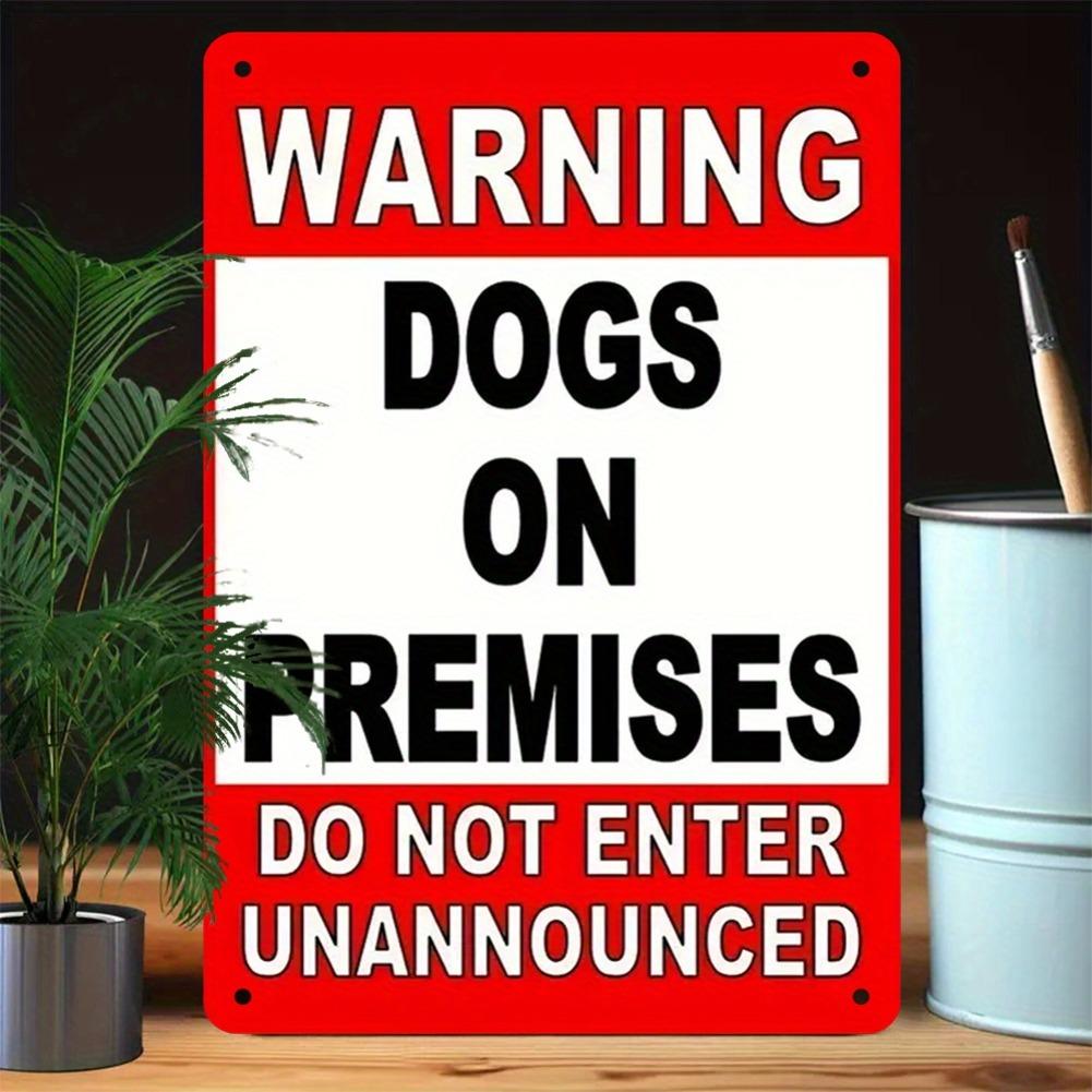 

Iron Dogs on Premises Sign, Wall Mount Humorous Art Metal Tin Sign for Home, Bar, Garden, Cafe, Restaurant, Farmhouse 20x30cm（7.8x11.8inch）