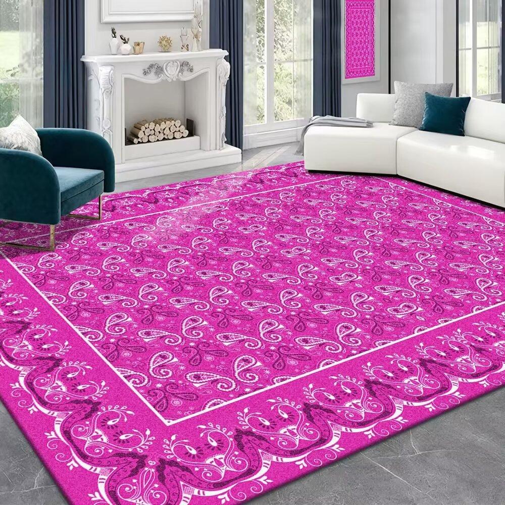 Obývací pokoj Koberec ve francouzském retro krémovém stylu Světlý Luxusní Ložnice Superior Ložnice Deka Domácí šatna Sofa Table Mat