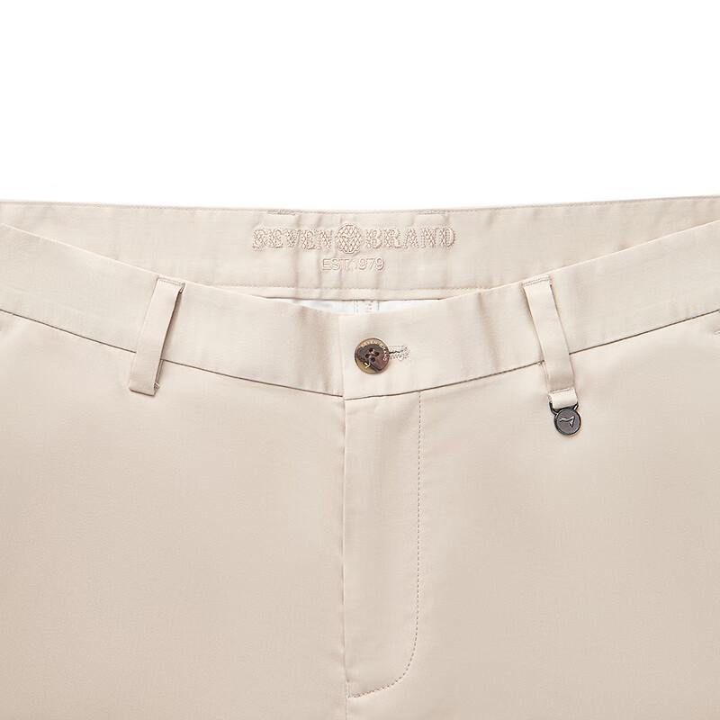 Septwolves Men's Iron-Free Lyocell Blend Straight-Leg Trousers