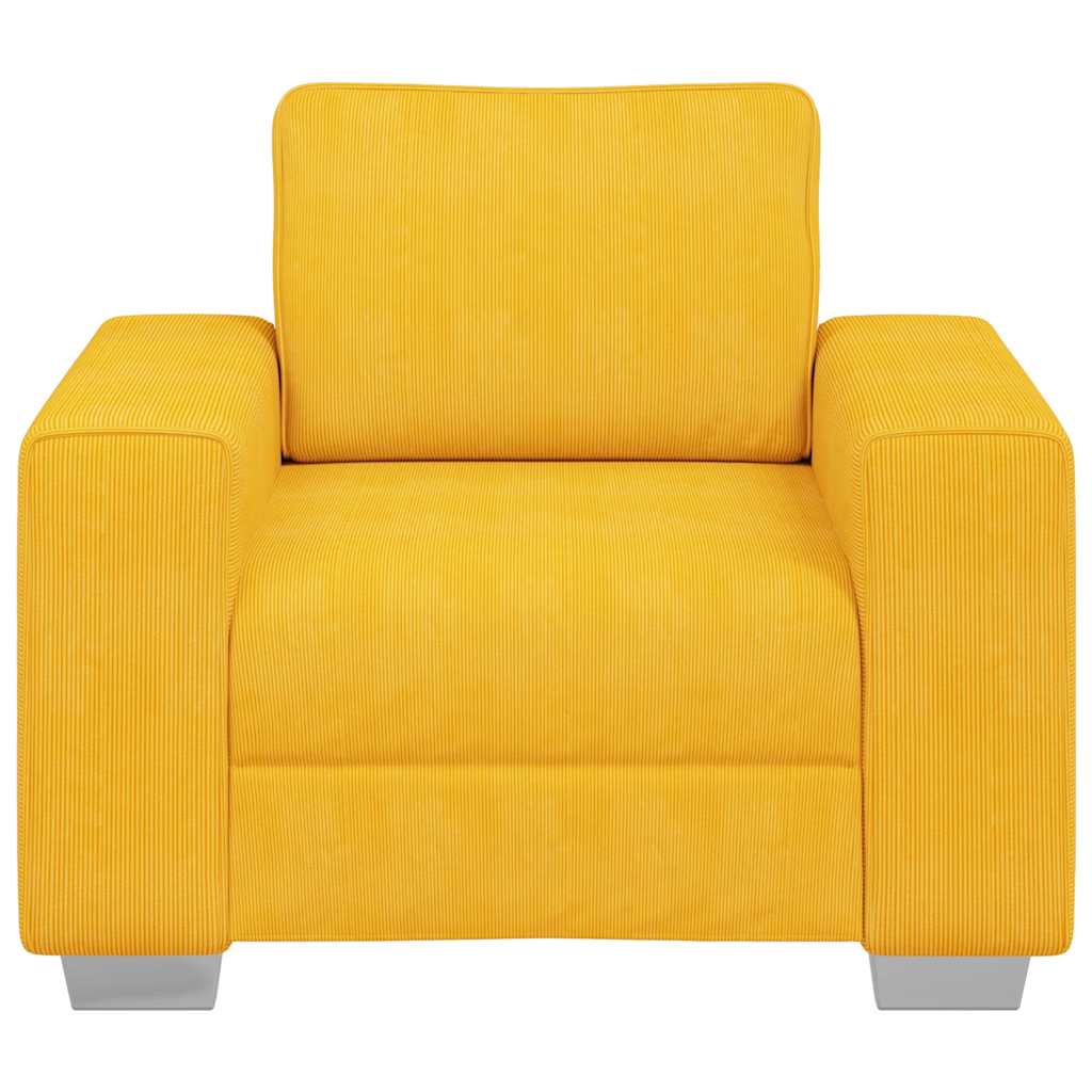Armchair Light Yellow 100x77x82 cm Corduroy