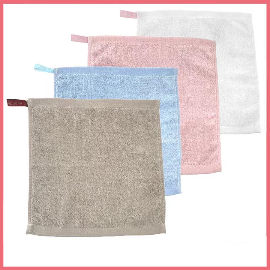 Solid Color Pure Cotton Absorbent Hanging Face Towel: Quick-drying, Thin Square Design for Household Use