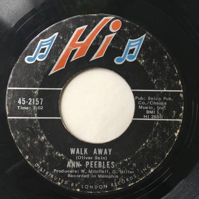 7inch Record ANN PEEBLES - Walk Away 452157 Hi Records 1969 US Soul/Funk Used