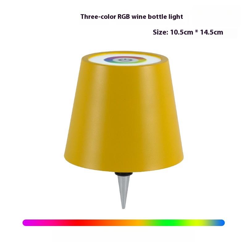 RGB Plug-in Wine Bottle Lamp Metal Wine Bottle Table Lamp Rechargeable LED Luminous Table Lamp