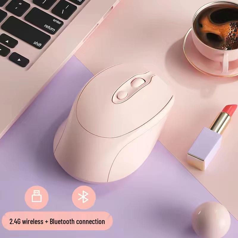 Three-Mode Silent Wireless Mouse for Women - Rechargeable, Compatible with ASUS, HP, Lenovo, and Dell.