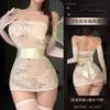 Sexy lingerie sexy pure desire tube top embroidery printing perspective kimono suit temptation hip wrap uniform