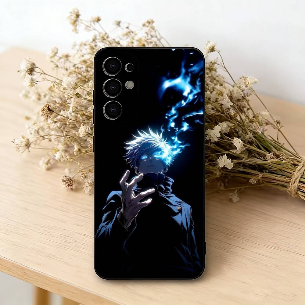 

J-Jujutsu K-Kaisen G-gojo satorU Phone Case Black Silicone Soft For Samsung S25,S24,S21,S22,S23,S30,Ultra,S20,Plus,Fe,Lite Samsung S24ULTRA
