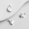 S925 Sterling Silver Five-Pointed Star Pendant for DIY Star and Moon Charm Bracelets & Necklaces