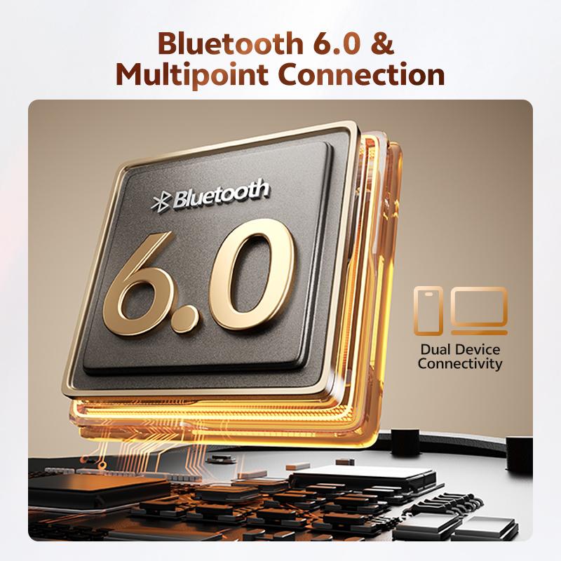 QCY Crossky C50 Open Ear Wireless Earbuds Bluetooth 6.0 Comfort Clip On Sports Earphone 4 Mic AI Clear Call Bass Boost Headphone 4