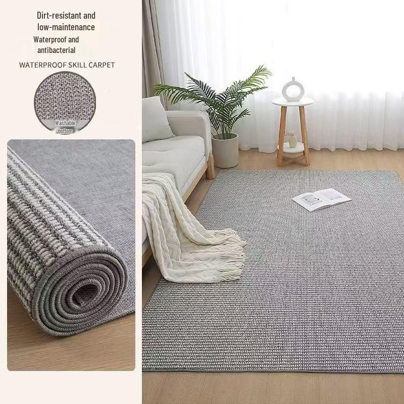 Felpudo de Sisal Resistente a Manchas y Gatos, Color Sólido, para Sala de Estar, Dormitorio y Mirador